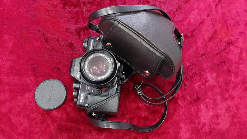 Praktica BCS vintage analog mechanical 35mm black film camera.