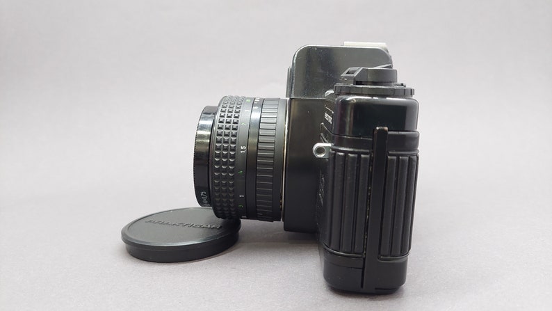 Praktica BCS vintage analog mechanical 35mm black film camera.