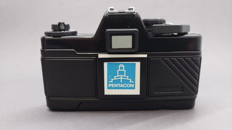 Praktica BCS vintage analog mechanical 35mm black film camera.