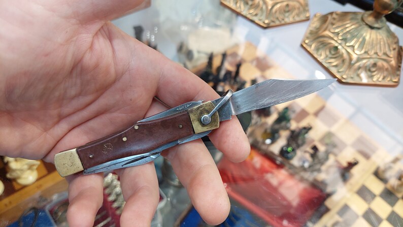 Soviet vintage folding knife, USSR folding knife, Tourist knife, Rare Russian collection knife
