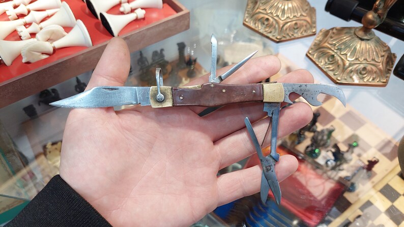Soviet vintage folding knife, USSR folding knife, Tourist knife, Rare Russian collection knife