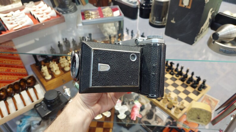 Vintage collectible Russian Moscow-4 (Moskva) Soviet folding film photo camera