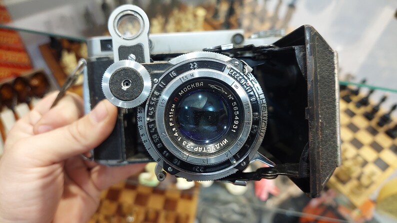 Vintage collectible Russian Moscow-4 (Moskva) Soviet folding film photo camera