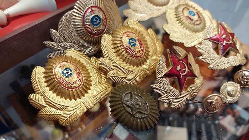 Set Of 8 Vintage USSR Cockades