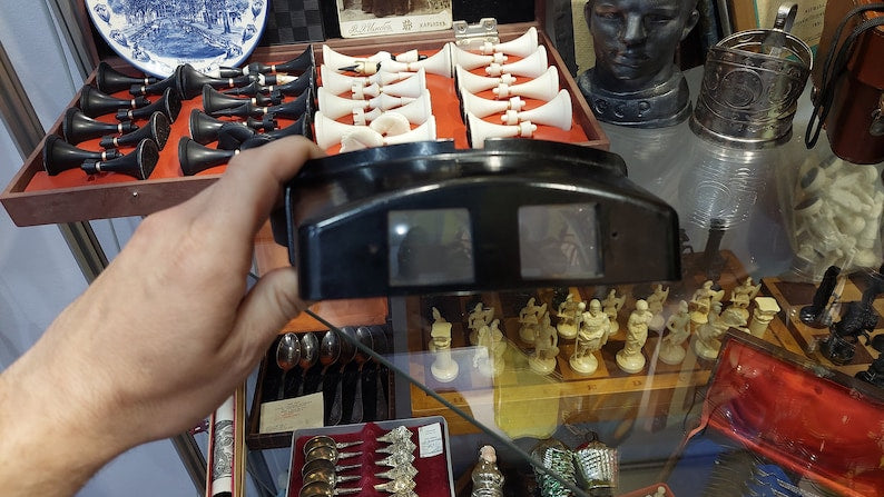 Optical glass binocular magnifier USSR.