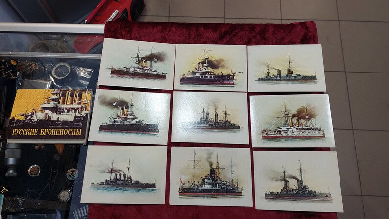 Postcards of Russian warships