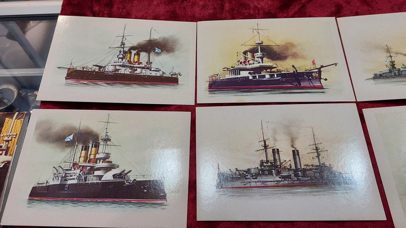 Postcards of Russian warships
