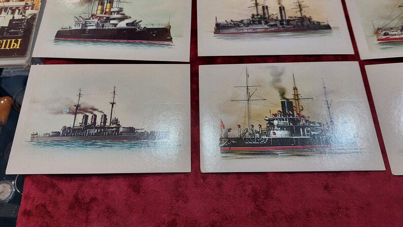 Postcards of Russian warships