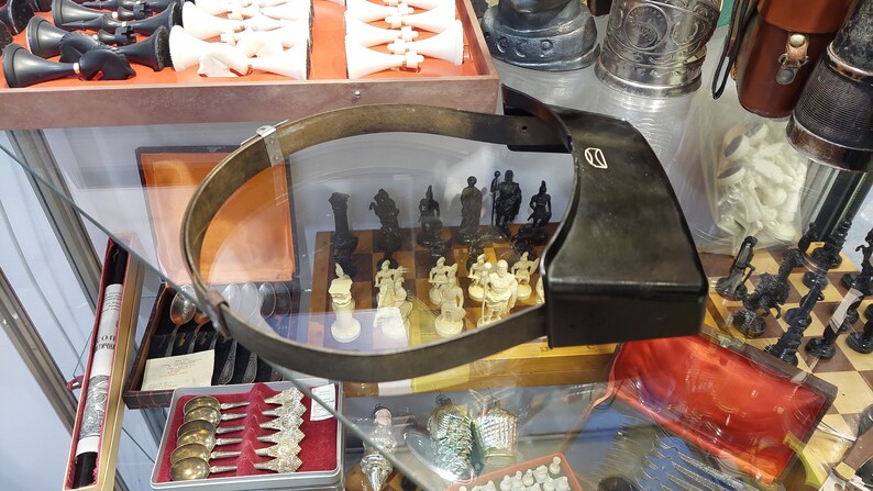 Optical glass binocular magnifier USSR.