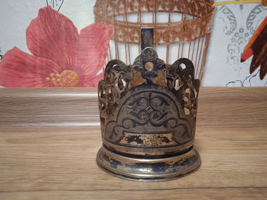 Antique Soviet Metal Cup holder Soviet Cup holder silver 875 assay weight 80 grams