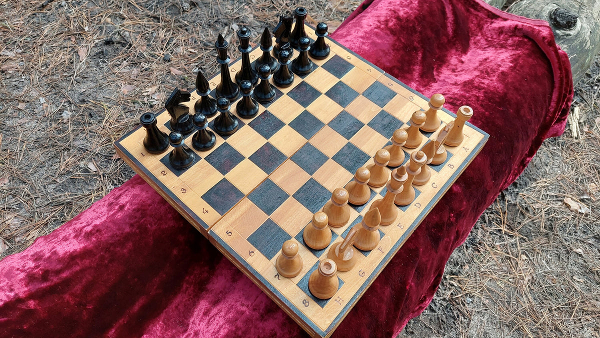 Nice Authentic Classic Soviet Big Tournament Chess Set Wooden Russian Vintage USSR