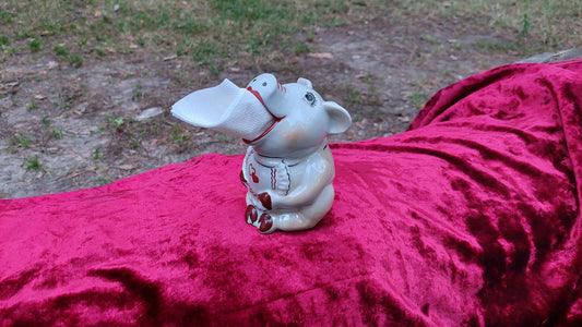 Porcelain figurine, pig napkin holder. Gorodnitsa USSR