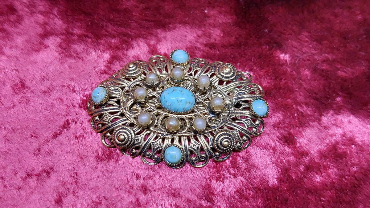 Vintage USSR brooch with stones