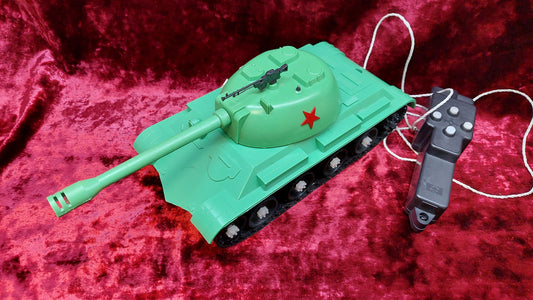 Tank IS-3. Soviet vintage toy Tank with remote control and original box. NOS 1980s