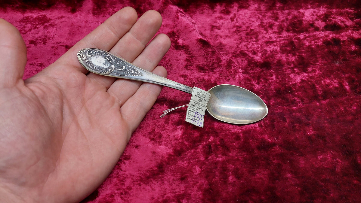 Soviet silver 875 silver gilded Russian tablespoon 55.5 g with USSR store tag. NEW