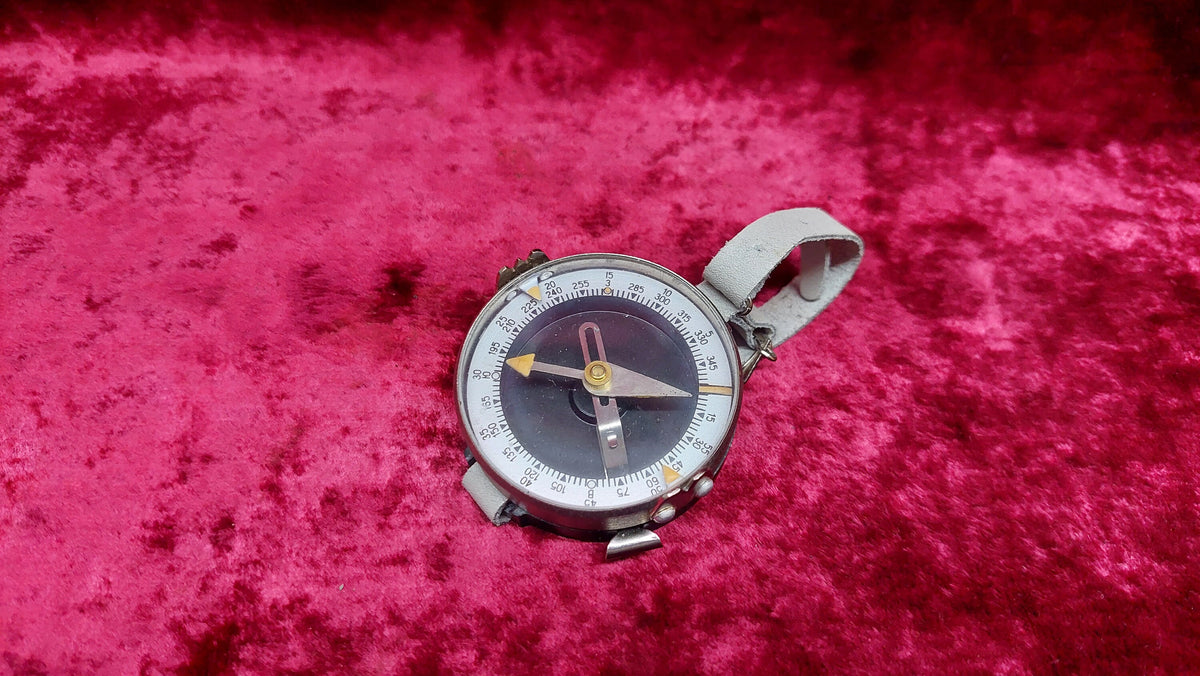 Old vintage wrist compass of the Soviet Army from the 1970s Adrianov