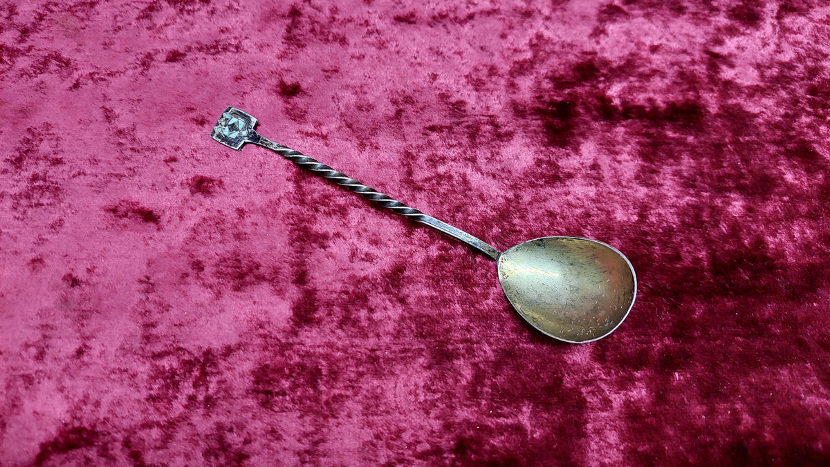 Soviet 916 Silver Gilded Russian Sugar Spoon 21g Twist Handle USSR