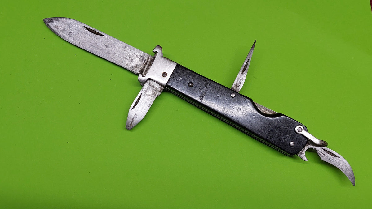 Soviet Vintage Moskva Hunting Folding Knife USSR Hunting Knife Bottle Opener Can Opener Camping Knife.HUNTER