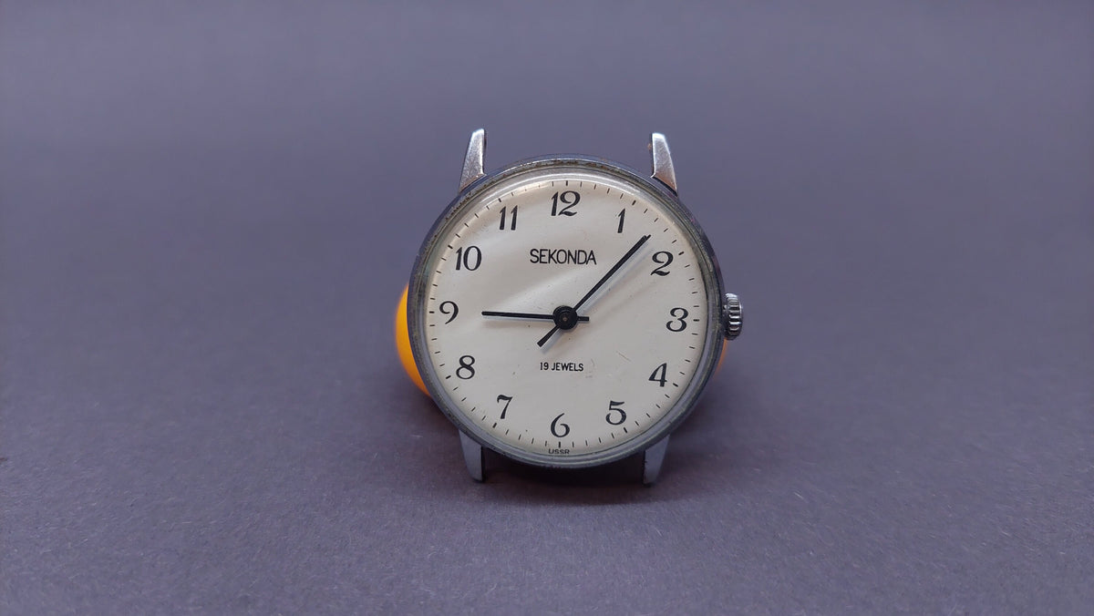 Soviet watch "Sekunda", Men's watch, Russian watch, Vintage watch, Black watch. To the collection