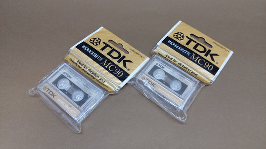 Vintage mini cassettes TDK 90 2pcs NEW. Dictaphone Mini Cassette