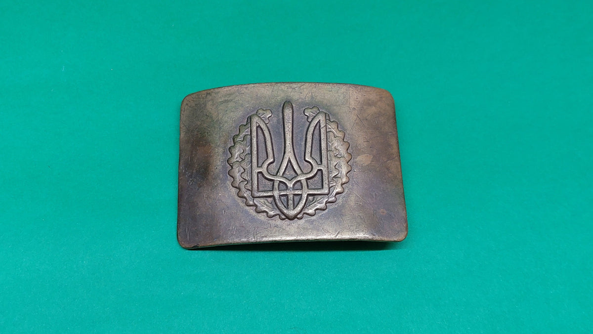 Buckle of the Ukrainian military brass belt - Trident - Coat of arms of Ukraine