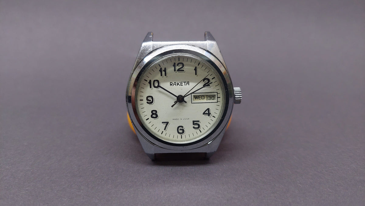 Soviet vintage watch "Raketa" (Rocket) Mechanical watch.Soviet watch Chrome. Mechanical clock of the USSR. To the collection