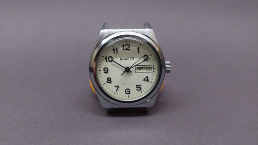Soviet vintage watch "Raketa" (Rocket) Mechanical watch.Soviet watch Chrome. Mechanical clock of the USSR. To the collection