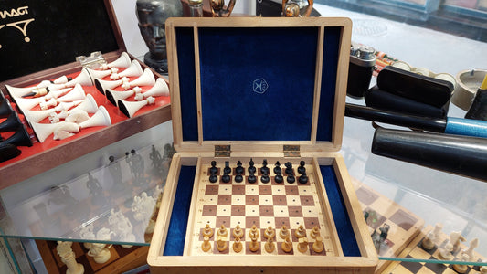 Good Authentic Soviet Wooden Travel Pocket Chess Set Russian USSR Vintage Antique 1960s Great Condition